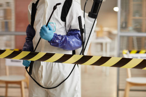 Professional Biohazard Cleanup technician working in Hewlett, NY